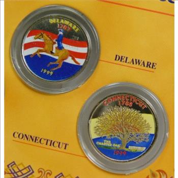 The Complete Colorized 20th Century State Quarter Collection w/COA