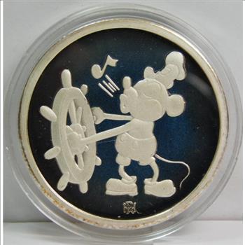 1988 MICKEY MOUSE - 60 Year Commemorative 1 oz .999 Fine Proof Silver Coin - Serial Number 43746 - Beautiful Gift Packaging
