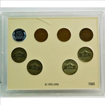 World War 2 Coin Set (8) Coins (4) Silver War Nickels (1) Steel War-Time Penny & (3) Shell Case Pennies- All Minted In Different Alloys To Support The War Effort!