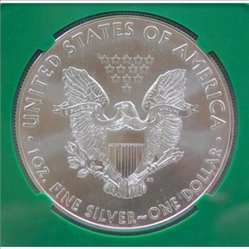 2017 American Silver Eagle - Early Releases Coin - Green Monster Box Label - Graded MS70 by NGC 
