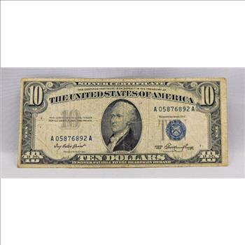 1953 10 Dollar Silver Certificate Better Date