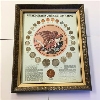 United States 20th Century Coin in Frame Lots of SILVER | Property Room