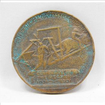 1931 Cyrus McCormick - Invention of Mechanical Reaper Centennial - International Harvester Company Commemorative Coin/Medal
