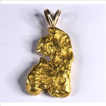 10.4 Gram 18 Karat Solid Gold Nugget Necklace S