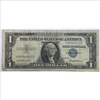 1957 $1 STAR NOTE Silver Certificate Replacement Error