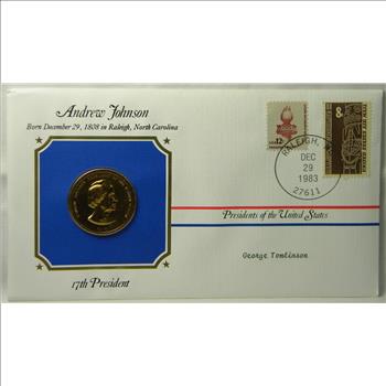 Andrew Johnson Presidential Commemorative Medal and FDC