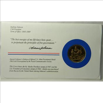 Andrew Johnson Presidential Commemorative Medal and FDC