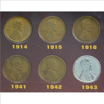 World War I & World War II Penny Collection in Custom Hard Plastic Frame