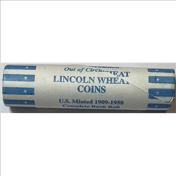Lincoln Wheat Cents U.S. Minted 1909-1958 Complete Bank Roll Out of Circulation