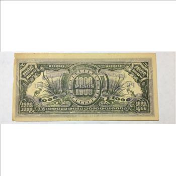 1945 Philippines 1,000 Pesos World War II Japanese Government Occupational Currency