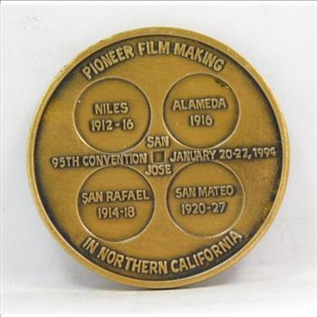 California State Numismatic Association Commemorative Medal/Coin - 1994 - Pioneer Film Making in Northern California - Bronze