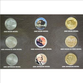 Lewis & Clark Commemorative Jefferson Nickel Collection - Uncirculated Condition w/Colorized and Gold Enriched Varieties