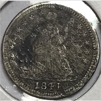1841 Seated Liberty Silver Half Dime