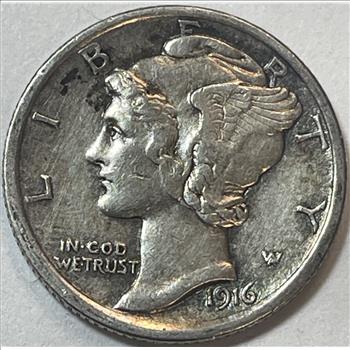 HIGH GRADE 1916 Mercury Silver Dime