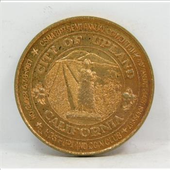 California State Numismatic Association Commemorative Medal/Coin - 1987 - Upland Coin Club - City of Upland, California - Bronze
