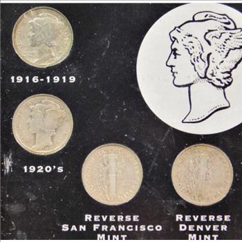 The Legend Of The Silver Mercury Dime: Spanning 4 Decades & 3 US Mints!-Hard Plastic Presentation Case-		