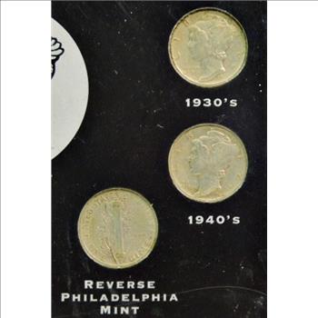 The Legend Of The Silver Mercury Dime: Spanning 4 Decades & 3 US Mints!-Hard Plastic Presentation Case-		