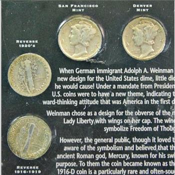 The Legend Of The Silver Mercury Dime: Spanning 4 Decades & 3 US Mints!-Hard Plastic Presentation Case-		