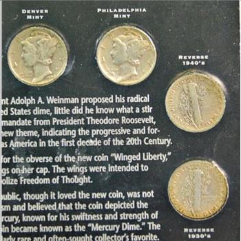 The Legend Of The Silver Mercury Dime: Spanning 4 Decades & 3 US Mints!-Hard Plastic Presentation Case-		