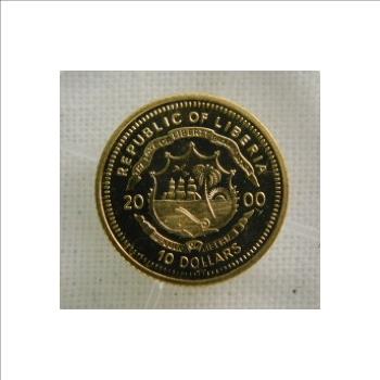 2000 $10 George W. Bush .5 Gram 14K Gold Commemorative - Liberia - Proof Condition - Only 20,000 Minted