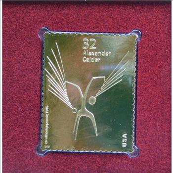 22K Gold Proof Replica Stamp - Alexander Calder -Un Effet du Japonais - Golden Replicas of United States Stamps - FDC