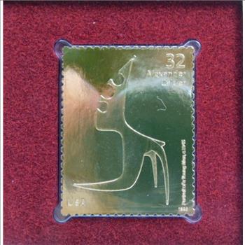22K Gold Proof Replica Stamp - Alexander Calder - Portrait of a Young Man - Golden Replicas of United States Stamps - FDC