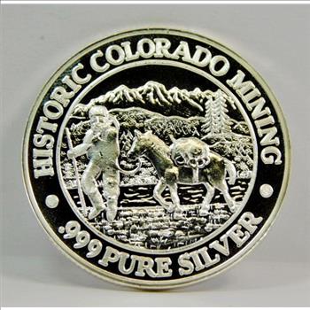 .999 Fine Silver - Buffalo - American Wildlife Series - Historic Colorado Mining Mountain Man Commemorative Silver Round