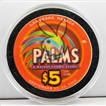 Palms Casino Las Vegas $5 Playboy Bunny 2002 Casino Chip Uncirculated//Mint