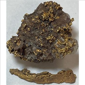 7.1 Grams Gold Nugget Specimen on Quartz