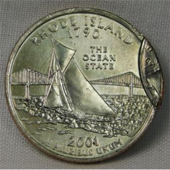 MINT ERROR!! - Double Struck 2001-D Rhode Island Commemorative State Quarter - Error is Quite Apparent
