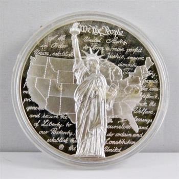 24K Gold Layered 2007 Montana State Commemorative State Quarter - Encased in Silver Plated Copper Ring - 2