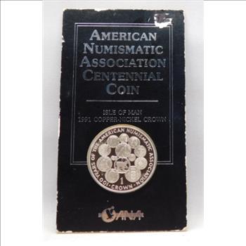 American Numismatic Association (ANA) Centennial Coin-Isle Of Man 1991 Copper Nickel Crown-Original ANA Packaged