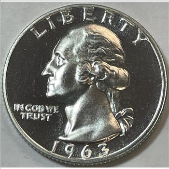 1963 PROOF Silver Washington Quarter w/Deep Mirrors
