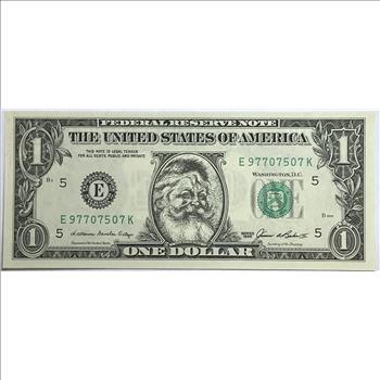 1985 $1 Santa Claus Over Washington Federal Reserve Note - Richmond, VA - Crisp Uncirculated