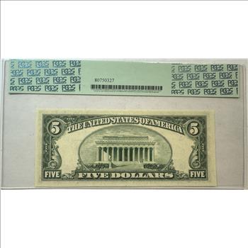 STAR NOTE REPLACEMENT ERROR 1950D $5 Federal Reserve Star Note PCGS Graded Choice New 63PPQ