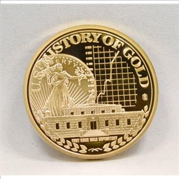 24K Layered Gold 2010 Proof Medallion - 40 mm in Diameter - Fort Knox Gold Vault