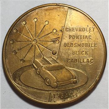 Motorama of 1954 - General Motors - Chevrolet; Pontiac, Oldsmobile, Buick, Cadillac Uncirculated Token