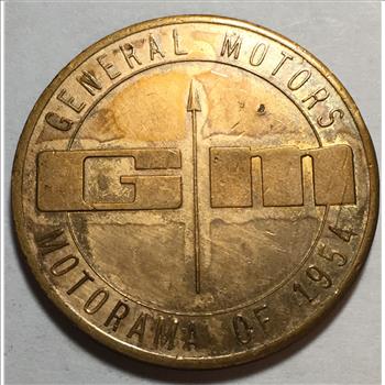 Motorama of 1954 - General Motors - Chevrolet; Pontiac, Oldsmobile, Buick, Cadillac Uncirculated Token