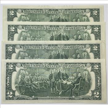 Lot of (4) Different Series $2 Federal Reserve Notes - 1976, 1995, 2009 & 2013 - Crisp Paper