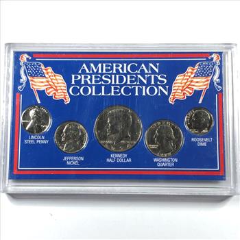 American President's Collection: 1943 Cent, 1973 Nickel, 1974 Half, 1978 Quarter and 1978-D Roosevelt Dime