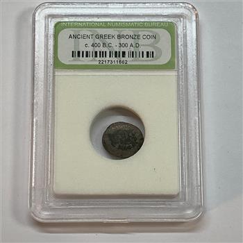 Ancient Greek Bronze Coin Circa 400 BC- 300 AD