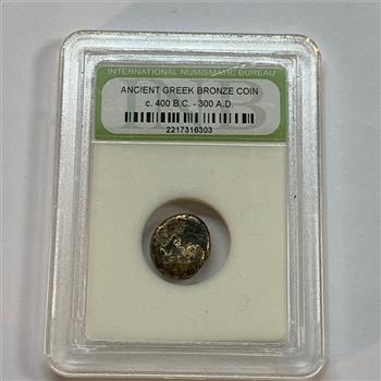 Ancient Greek Bronze Coin Circa 400 BC- 300 AD