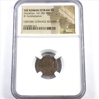 Ancient Roman Coin of Emperor Diocletian Certified Authentic by NGC