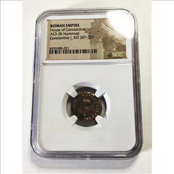 Ancient*Roman Empire*House of Constantine*AE3 (BI Nummus)*Constantine I, AD 307-337*Authenticated by NGC