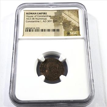 Ancient*Roman Empire*House of Constantine*AE3 (BI Nummus)*Constantine I, AD 307-337*Authenticated by NGC