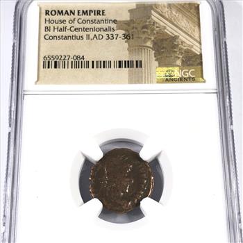 Ancient*Roman Empire*House of Constantine*BI Centenionalls*Constanitius II, AD 337-361*Authenticated by NGC