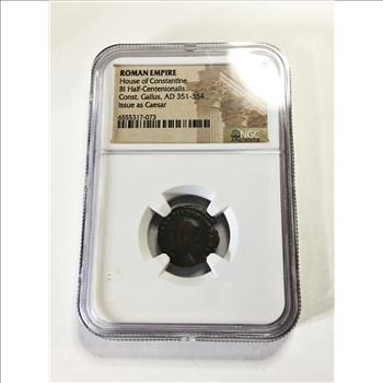 Ancient*Roman Empire*House of Constantine*BI Half-Centenionalls*Const. Gallus, AD 351-354*Authenticated by NGC