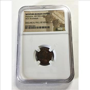 Ancient*Western Roman Empire*Honorius, AD 393-423*AE3 (Nummus)*Decline & Fall of Rome*Authenticated by NGC