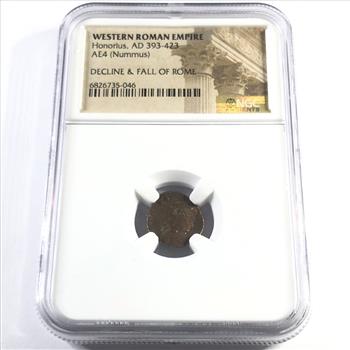 Ancient*Western Roman Empire*Honorius, AD 393-423*AE4 (Nummus)*Decline & Fall of Rome*Authenticated by NGC