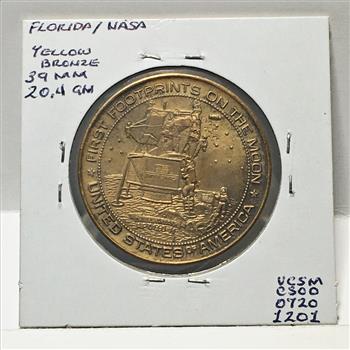 Apollo 11 Commemorative Medallion*1969*Armstrong, Aldrin & Collins*First Footprints on the Moon*Bronze*39mm